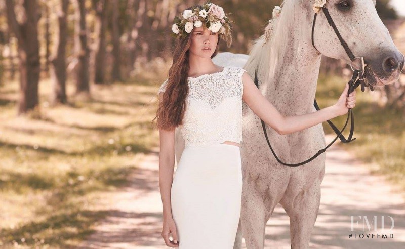 Charlotte Mingay featured in  the Mikaella Bridal lookbook for Spring/Summer 2016