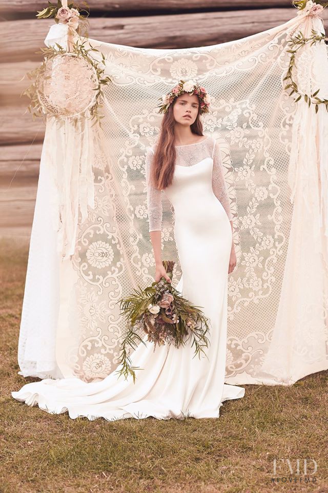 Charlotte Mingay featured in  the Mikaella Bridal lookbook for Spring/Summer 2016