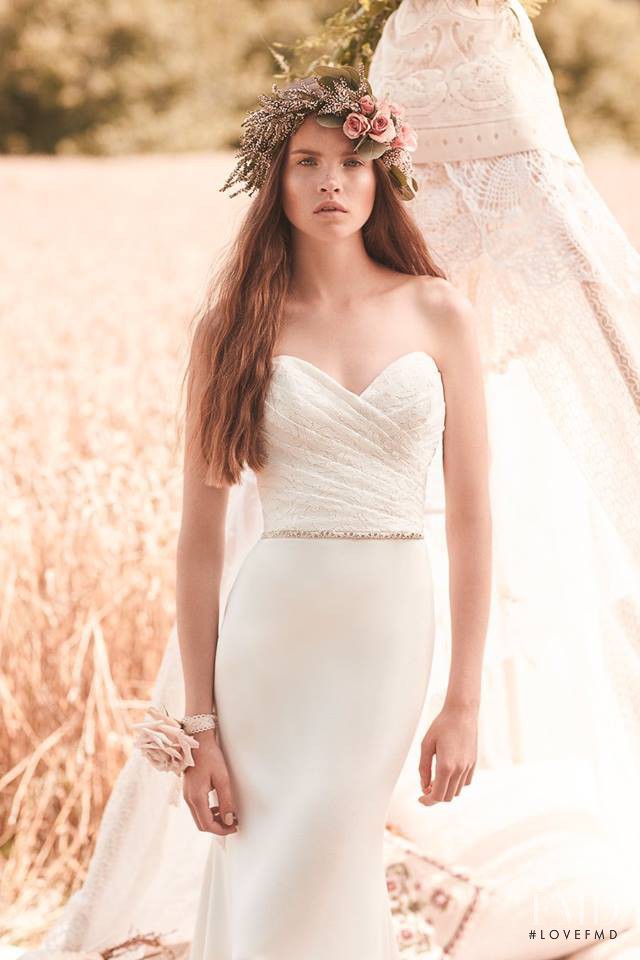 Charlotte Mingay featured in  the Mikaella Bridal lookbook for Spring/Summer 2016