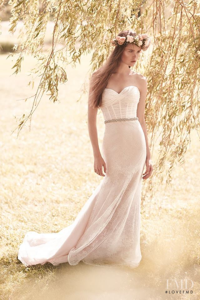 Charlotte Mingay featured in  the Mikaella Bridal lookbook for Spring/Summer 2016