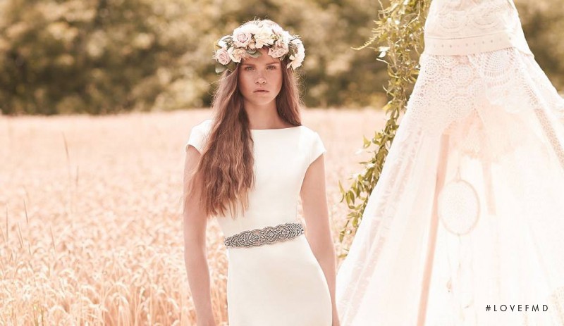 Charlotte Mingay featured in  the Mikaella Bridal lookbook for Spring/Summer 2016