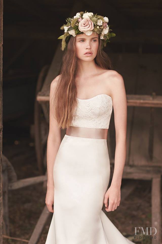 Charlotte Mingay featured in  the Mikaella Bridal lookbook for Spring/Summer 2016