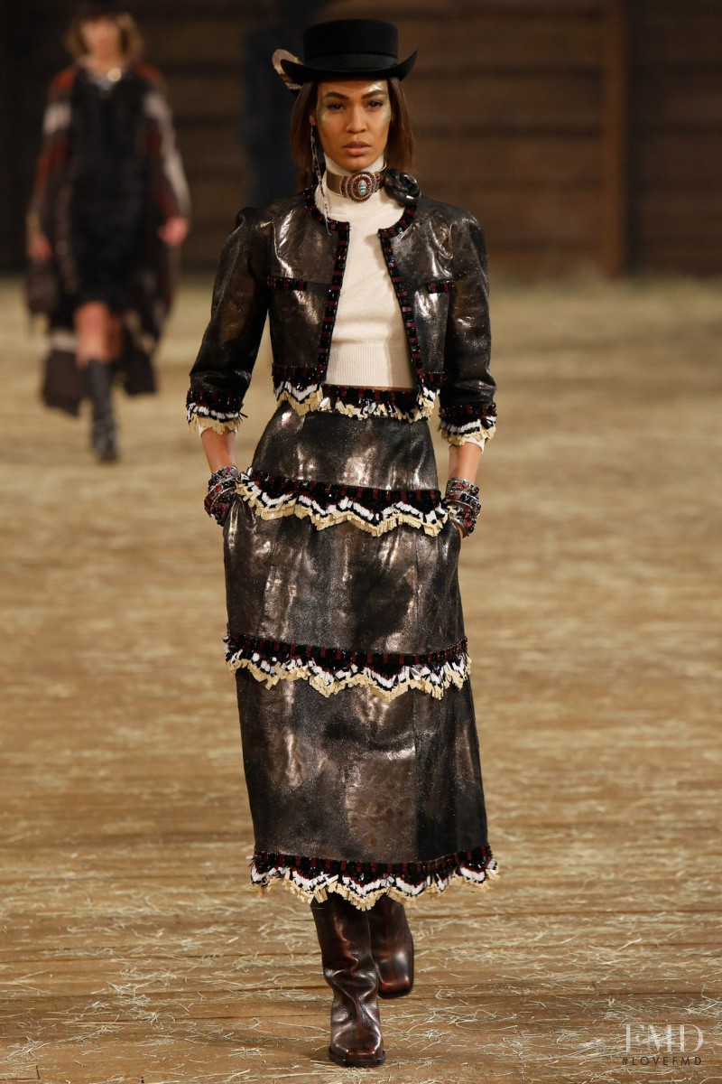 Joan Smalls featured in  the Chanel fashion show for Pre-Fall 2014