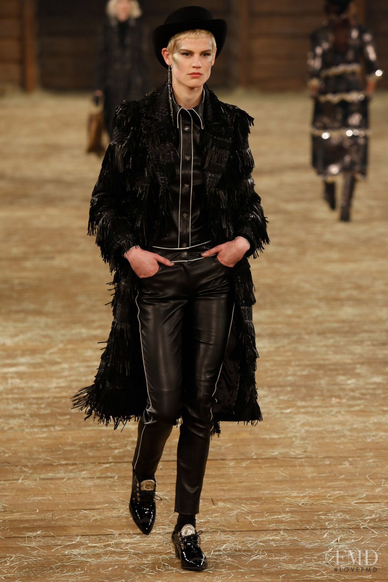Saskia de Brauw featured in  the Chanel fashion show for Pre-Fall 2014