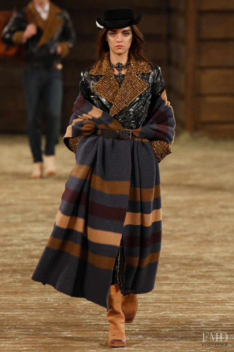 Magda Laguinge featured in  the Chanel fashion show for Pre-Fall 2014