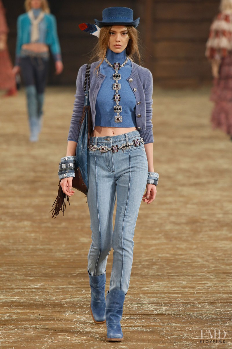 Ondria Hardin featured in  the Chanel fashion show for Pre-Fall 2014