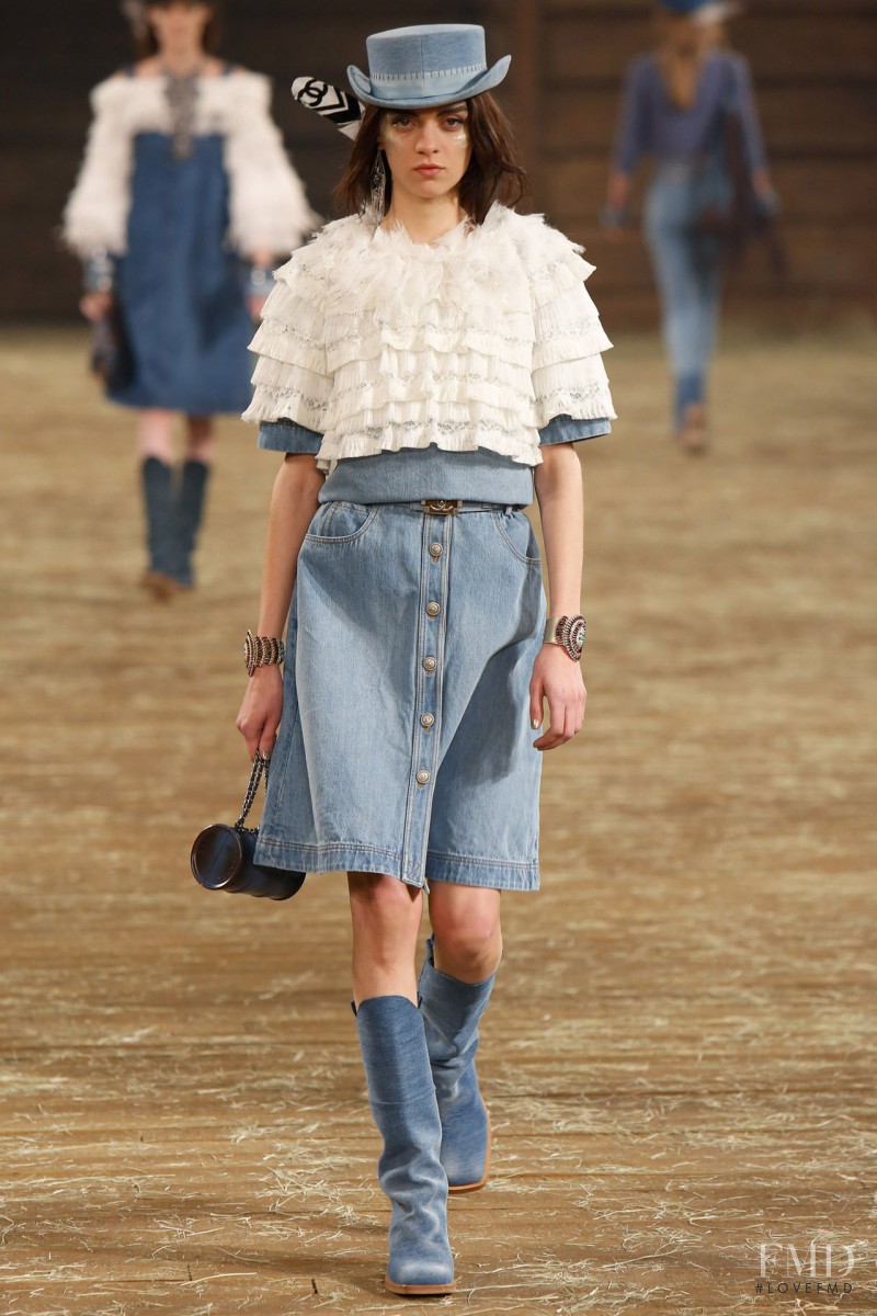 Magda Laguinge featured in  the Chanel fashion show for Pre-Fall 2014