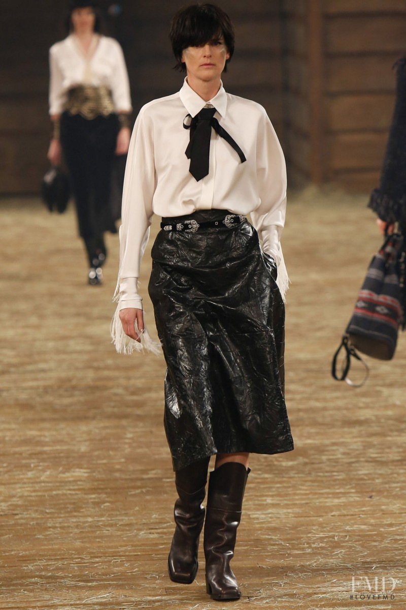 Stella Tennant featured in  the Chanel fashion show for Pre-Fall 2014