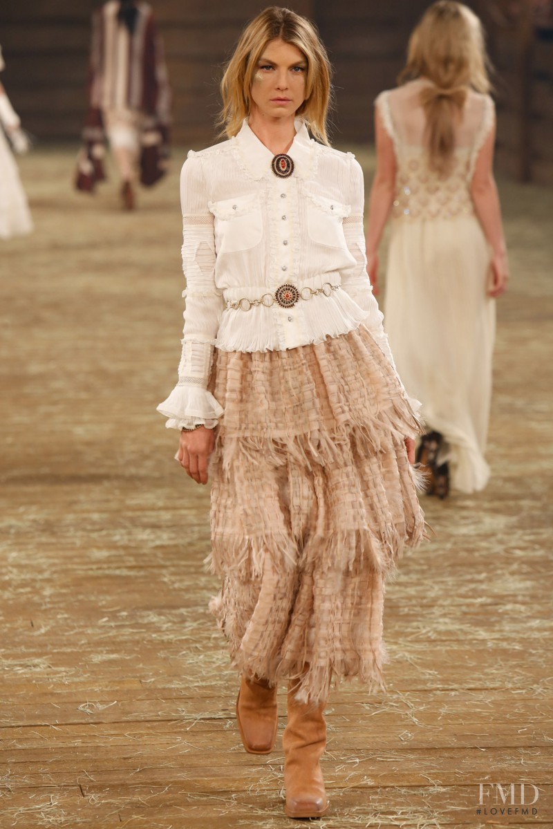 Angela Lindvall featured in  the Chanel fashion show for Pre-Fall 2014