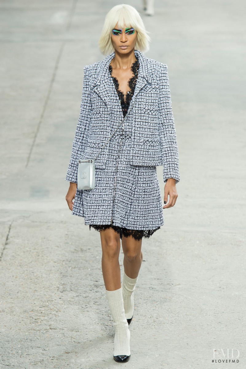 Joan Smalls featured in  the Chanel fashion show for Spring/Summer 2014
