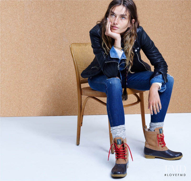 Andreea Diaconu featured in  the Madewell lookbook for Winter 2016