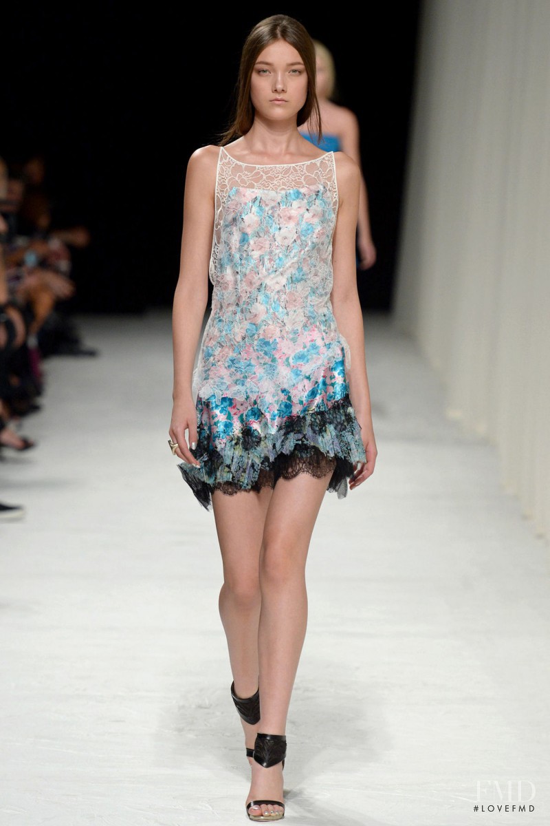 Yumi Lambert featured in  the Nina Ricci fashion show for Spring/Summer 2014