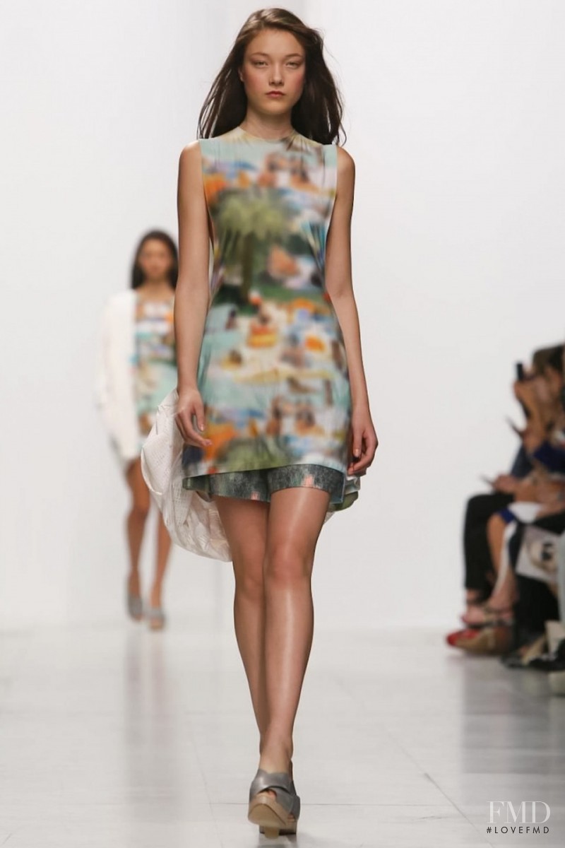 Yumi Lambert featured in  the Hussein Chalayan fashion show for Spring/Summer 2014