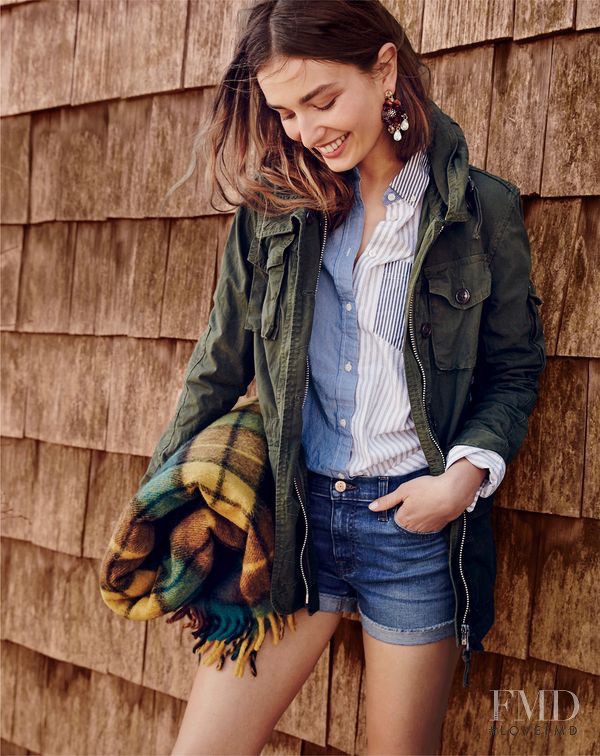 Andreea Diaconu featured in  the J.Crew Style Guide lookbook for Summer 2016