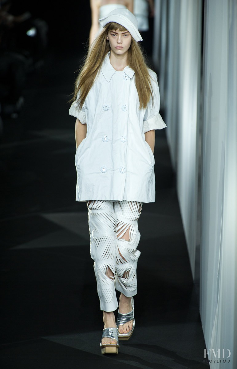 Ondria Hardin featured in  the Acne Studios fashion show for Spring/Summer 2014