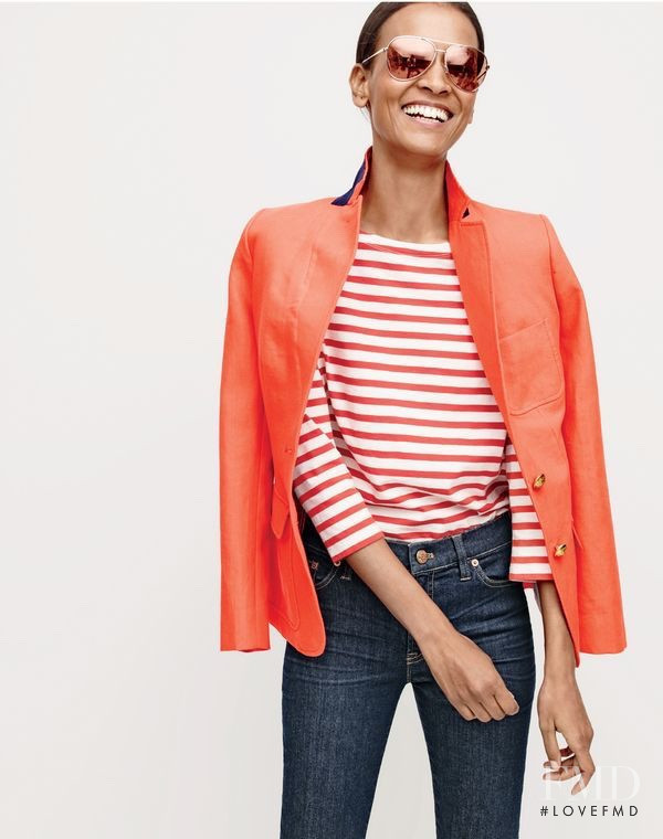 Liya Kebede featured in  the J.Crew Style Guide - Denim & Gingham lookbook for Summer 2016