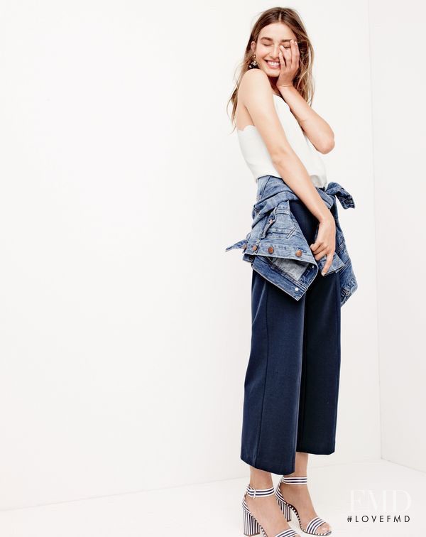 Andreea Diaconu featured in  the J.Crew Style Guide - Denim & Gingham lookbook for Summer 2016