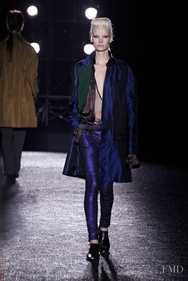 Irene Hiemstra featured in  the Haider Ackermann fashion show for Spring/Summer 2014