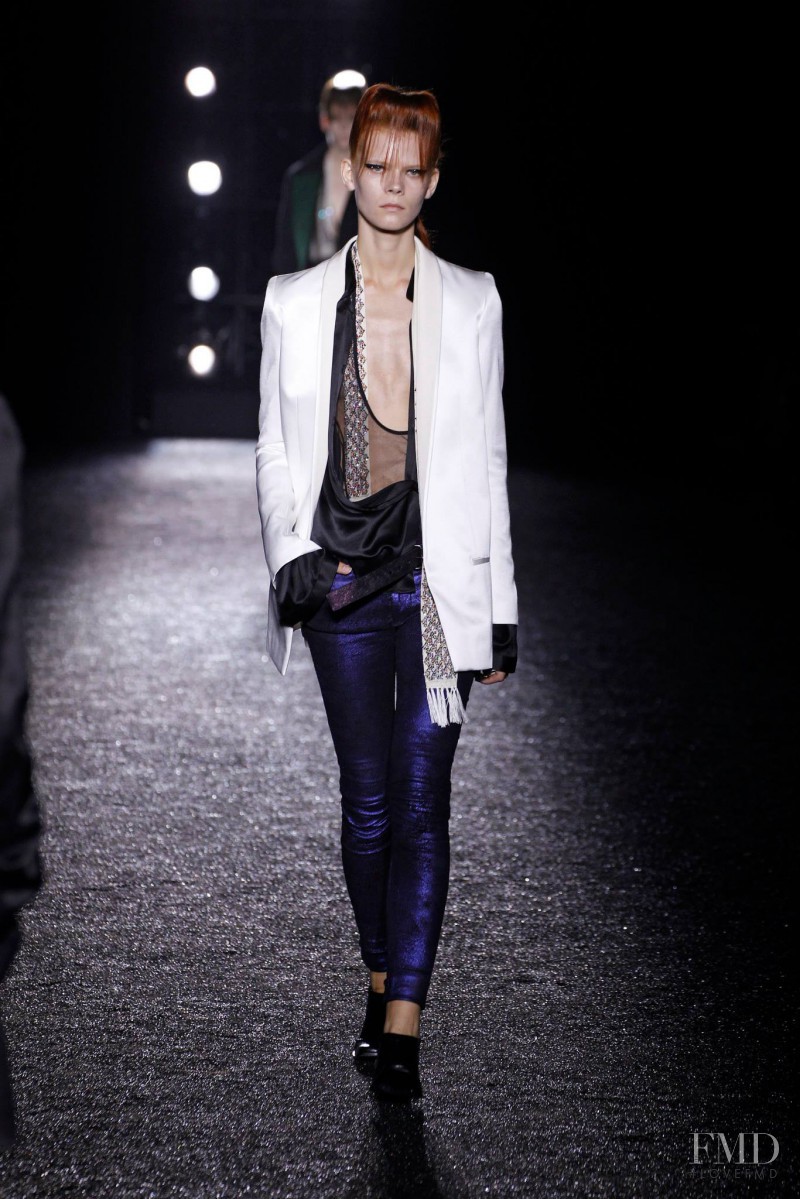 Irina Kravchenko featured in  the Haider Ackermann fashion show for Spring/Summer 2014