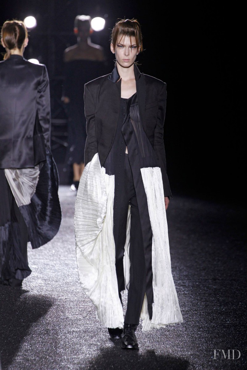 Kristina Salinovic featured in  the Haider Ackermann fashion show for Spring/Summer 2014