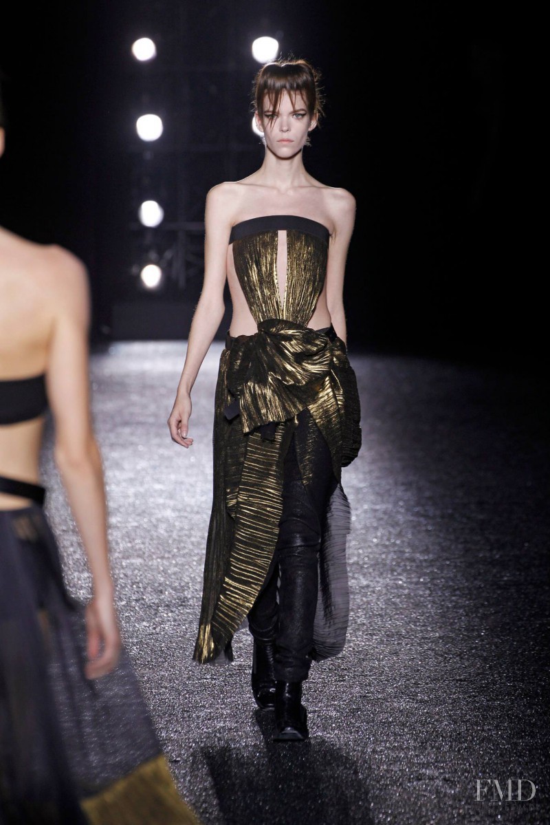 Meghan Collison featured in  the Haider Ackermann fashion show for Spring/Summer 2014