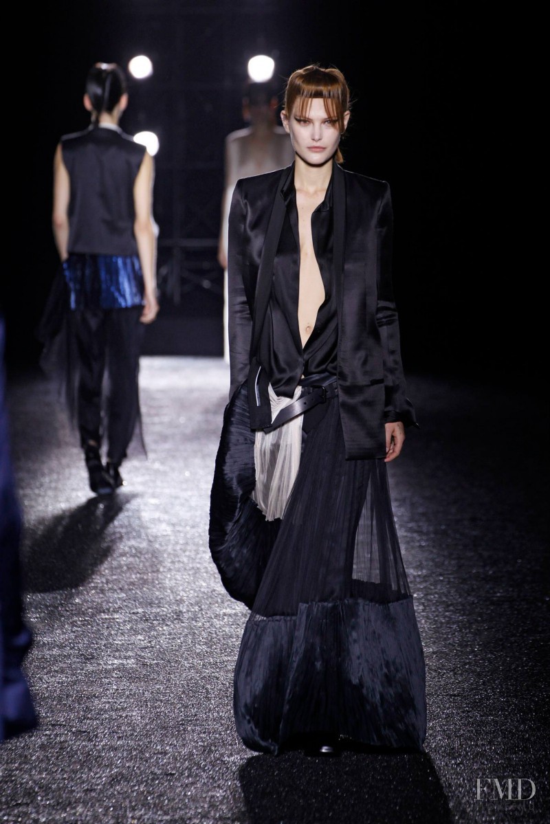 Catherine McNeil featured in  the Haider Ackermann fashion show for Spring/Summer 2014
