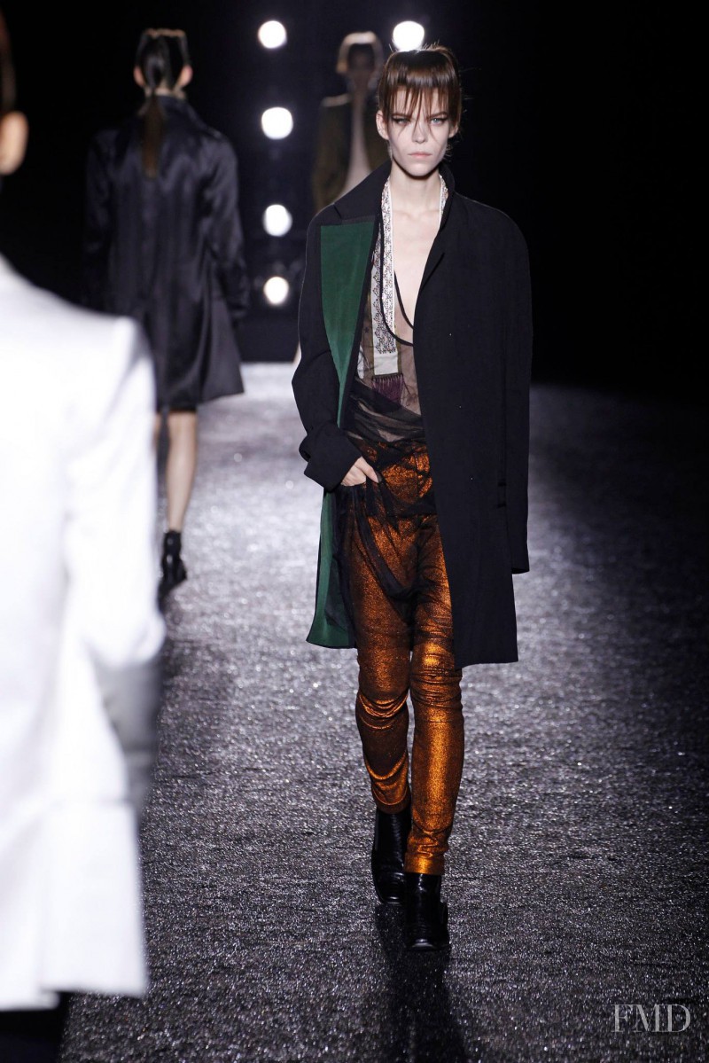 Meghan Collison featured in  the Haider Ackermann fashion show for Spring/Summer 2014