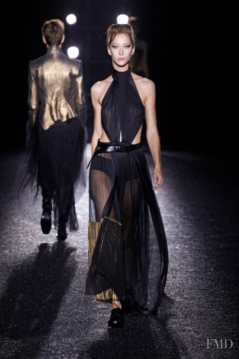 Alana Zimmer featured in  the Haider Ackermann fashion show for Spring/Summer 2014