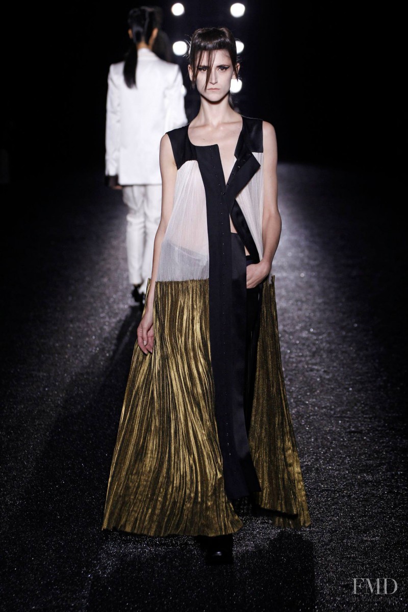Daiane Conterato featured in  the Haider Ackermann fashion show for Spring/Summer 2014