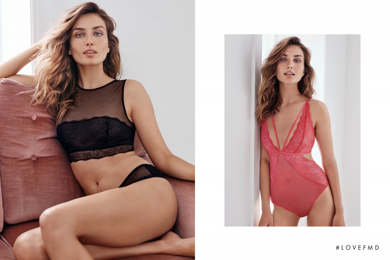 Andreea Diaconu featured in  the H&M Valentine\'s Day advertisement for Spring 2016