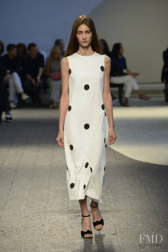 Marine Deleeuw featured in  the Sportmax fashion show for Spring/Summer 2014