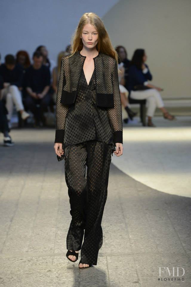 Hollie May Saker featured in  the Sportmax fashion show for Spring/Summer 2014