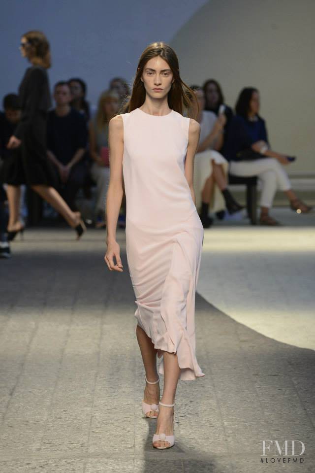 Marine Deleeuw featured in  the Sportmax fashion show for Spring/Summer 2014