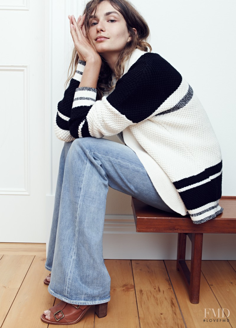 Andreea Diaconu featured in  the Madewell catalogue for Pre-Fall 2015