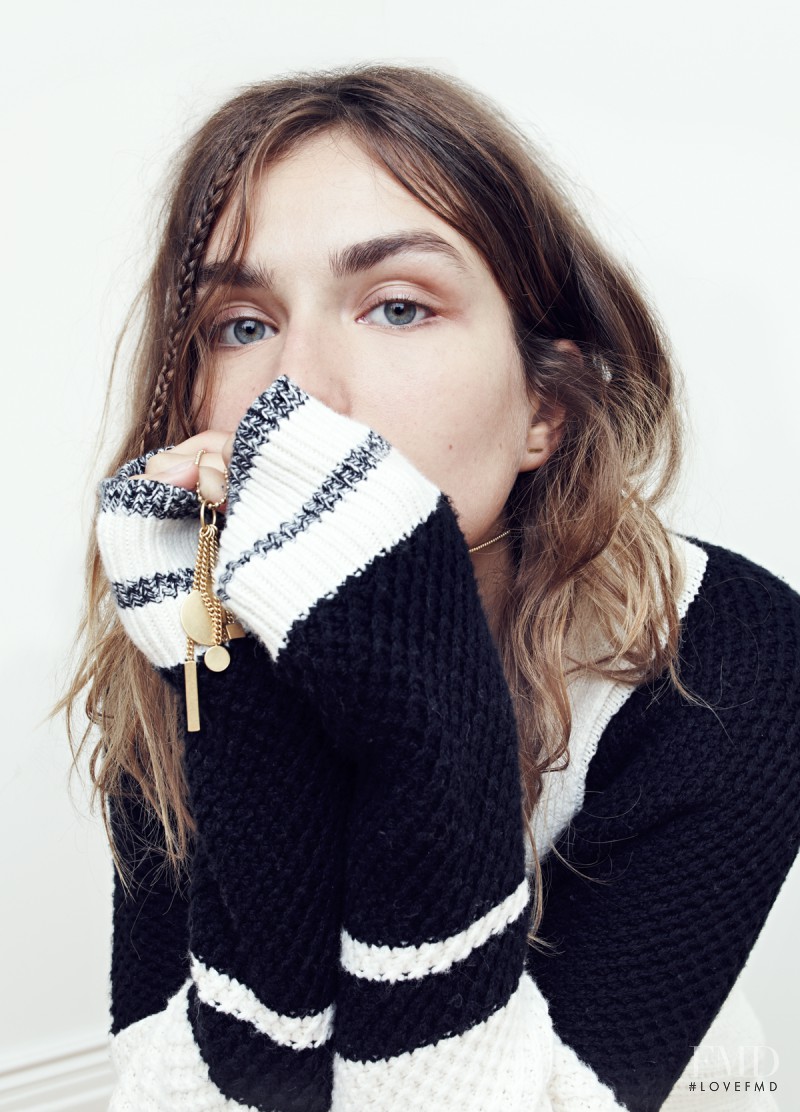 Andreea Diaconu featured in  the Madewell catalogue for Pre-Fall 2015