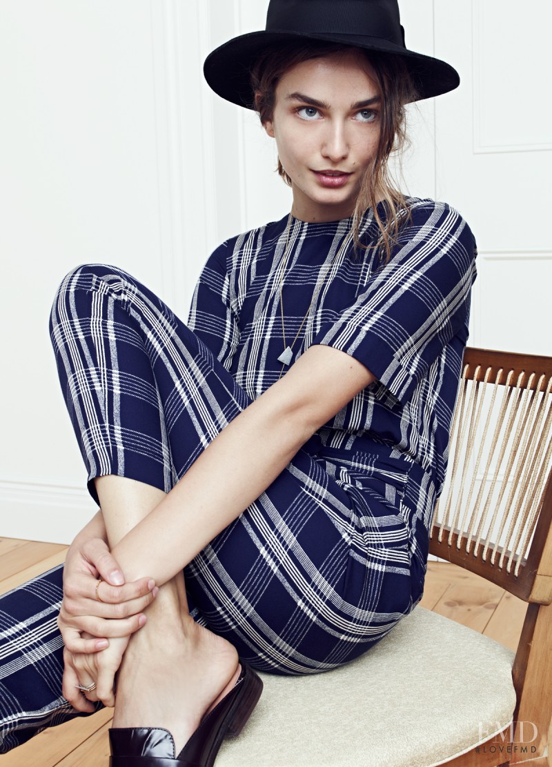 Andreea Diaconu featured in  the Madewell catalogue for Pre-Fall 2015