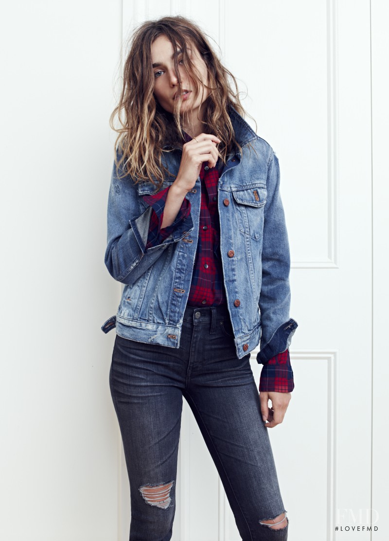 Andreea Diaconu featured in  the Madewell catalogue for Pre-Fall 2015