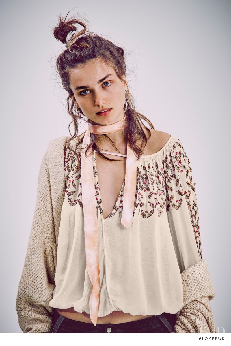Andreea Diaconu featured in  the Free People lookbook for Pre-Fall 2015