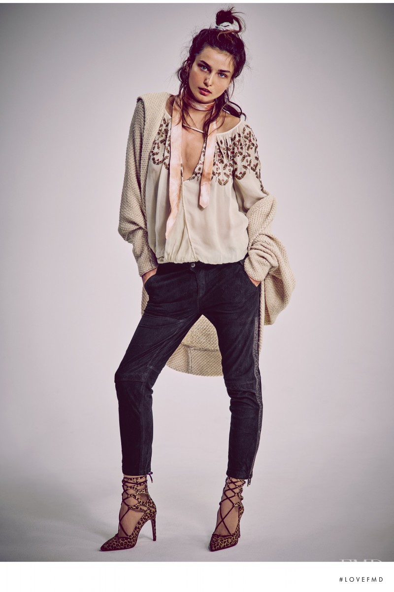 Andreea Diaconu featured in  the Free People lookbook for Pre-Fall 2015