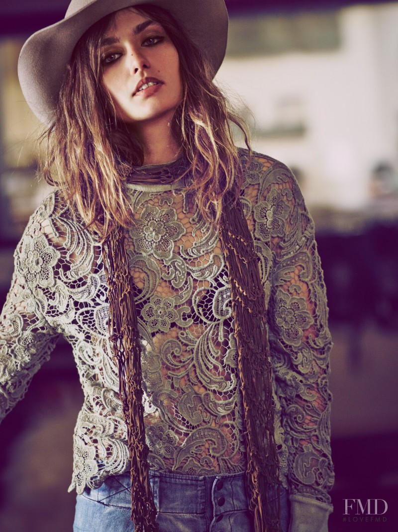 Andreea Diaconu featured in  the Free People lookbook for Pre-Fall 2015