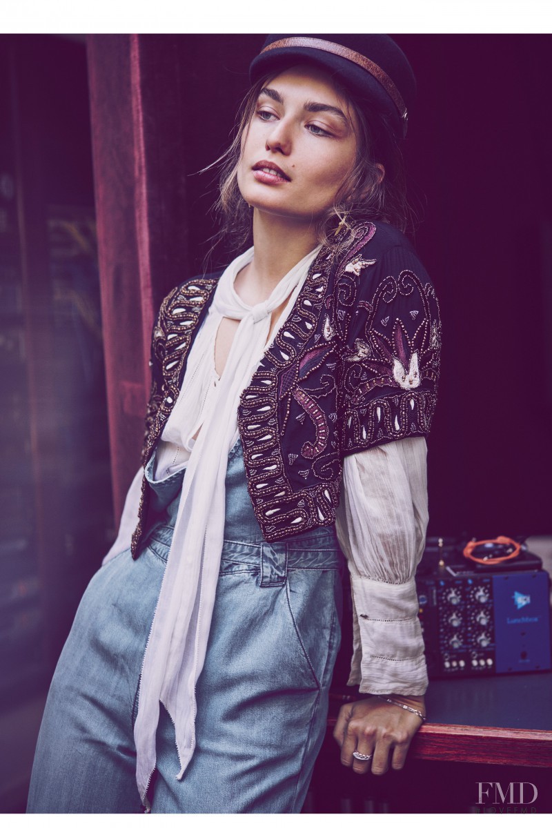 Andreea Diaconu featured in  the Free People lookbook for Pre-Fall 2015