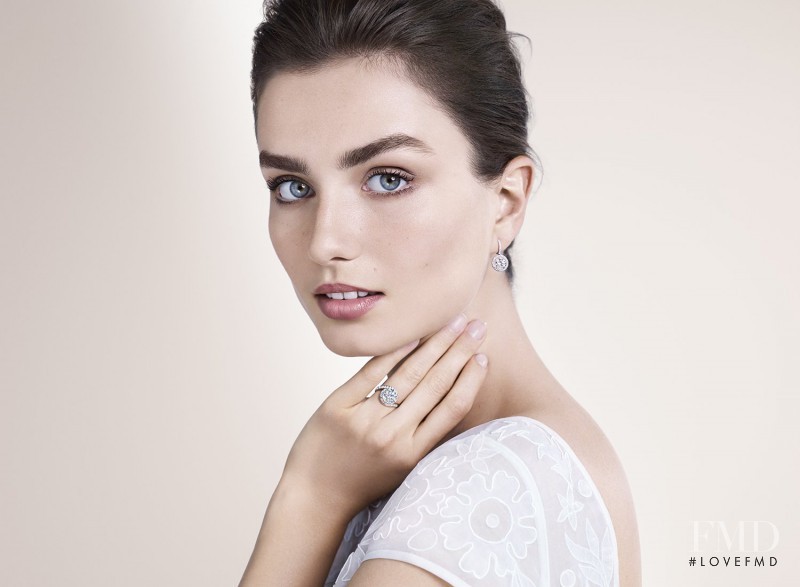 Andreea Diaconu featured in  the De Beers Bridal Collection advertisement for Spring/Summer 2015