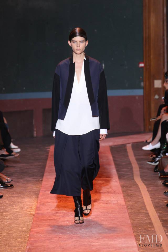 Kel Markey featured in  the Cedric Charlier fashion show for Spring/Summer 2014