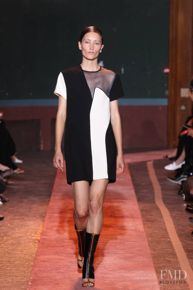 Iekeliene Stange featured in  the Cedric Charlier fashion show for Spring/Summer 2014