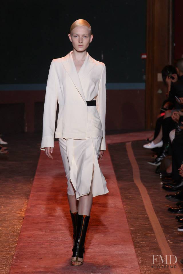Maja Salamon featured in  the Cedric Charlier fashion show for Spring/Summer 2014