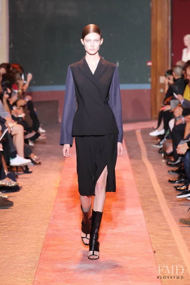 Auguste Abeliunaite featured in  the Cedric Charlier fashion show for Spring/Summer 2014