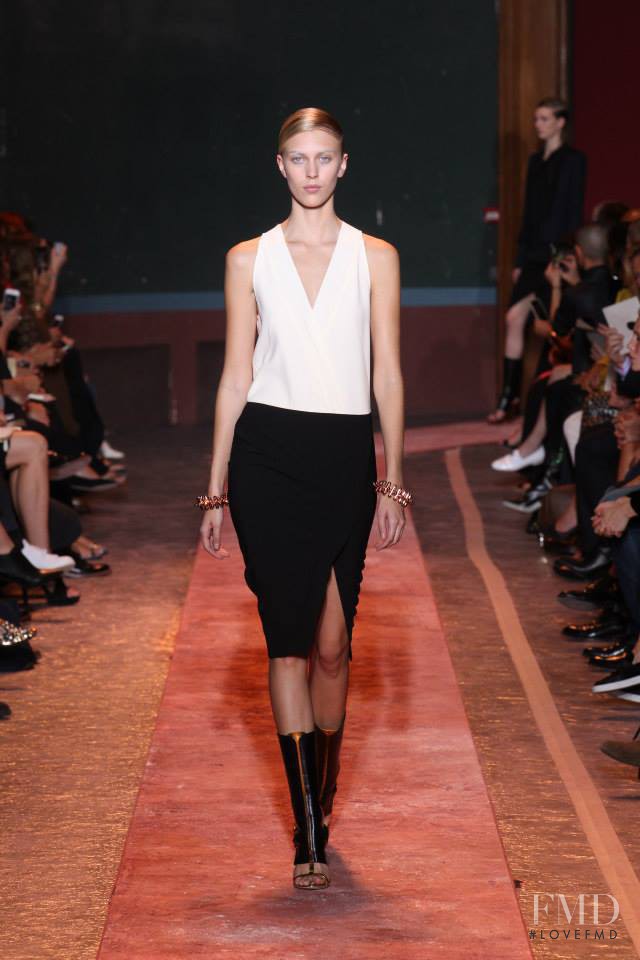 Juliana Schurig featured in  the Cedric Charlier fashion show for Spring/Summer 2014