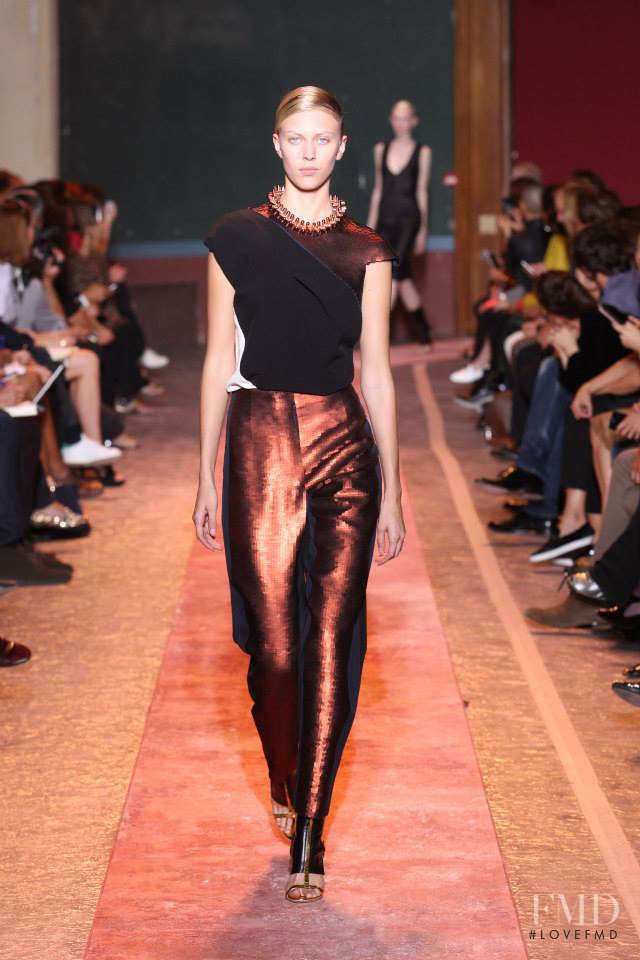 Juliana Schurig featured in  the Cedric Charlier fashion show for Spring/Summer 2014