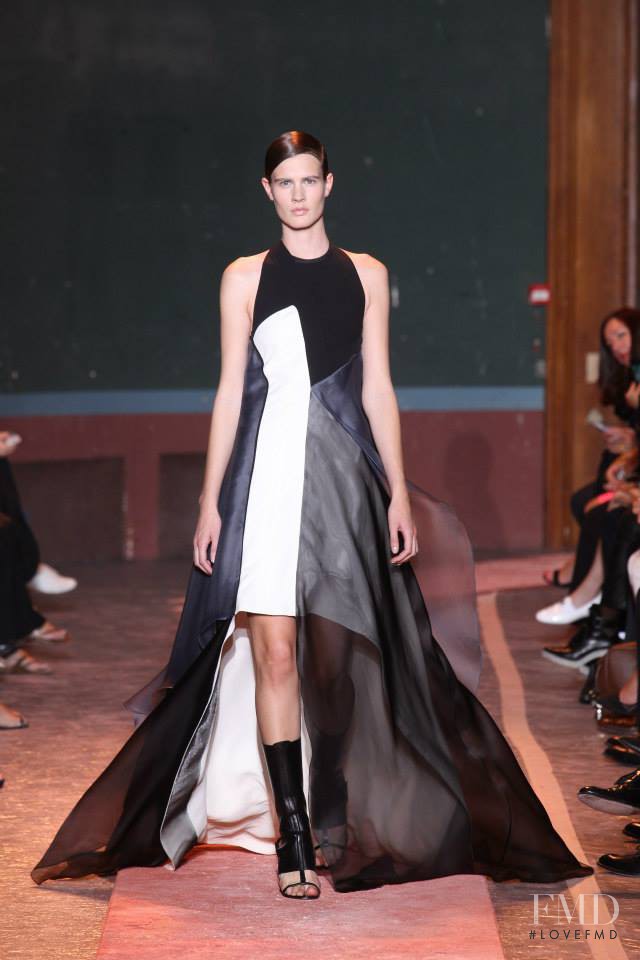 Julier Bugge featured in  the Cedric Charlier fashion show for Spring/Summer 2014
