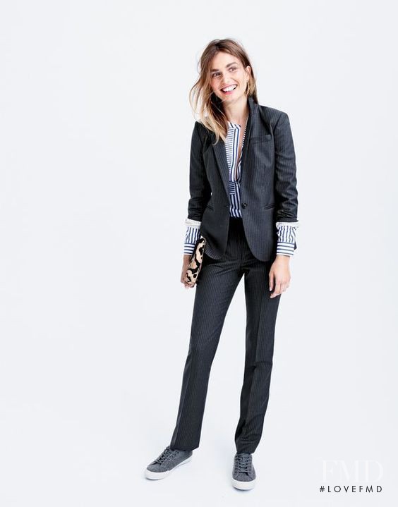 Andreea Diaconu featured in  the J.Crew lookbook for Pre-Fall 2015